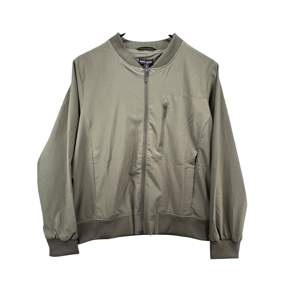 Banana Republic Bomber Jacket Men's Medium Olive Green Full Zip Lightweight